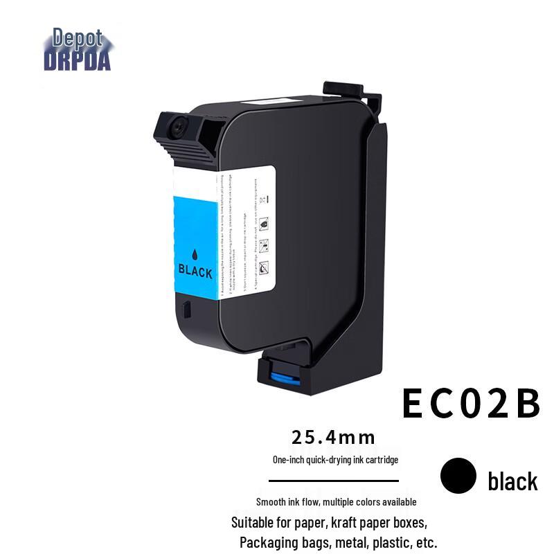 

DRPDA EC02B 1-inch Black Fast-Drying Ink Cartridge