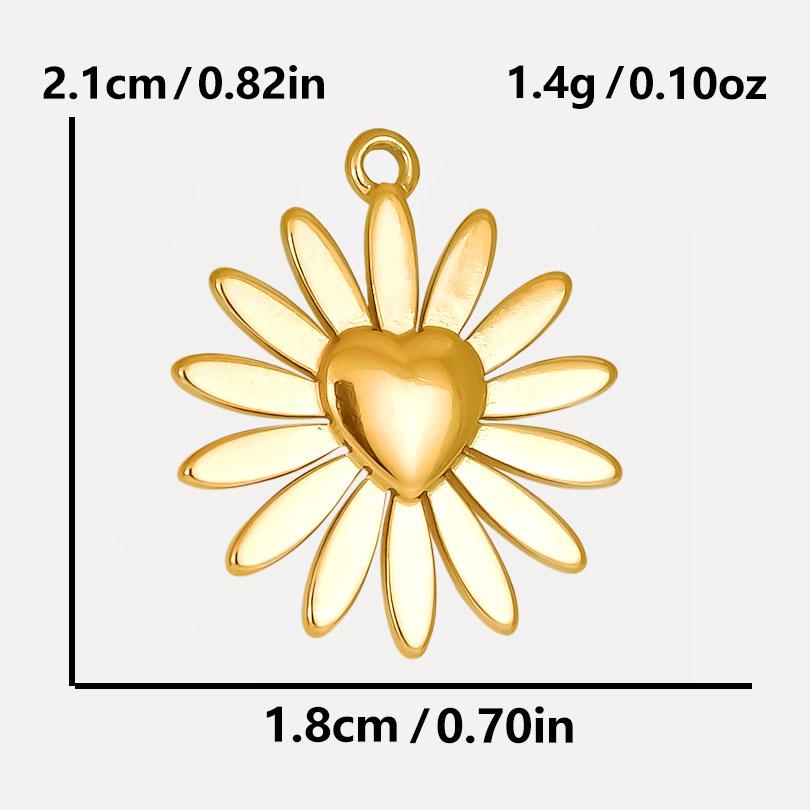 6pcs Real Gold Plated Sun Moon Star Charm Cross Stainless Steel Charms For Jewelry Making Supplies Flower Heart Handmade Pendant