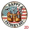D Metal Sign D Metal Sign Vintage Fathers Day Round Metal Sign with Happy Fathers Day Tool Bucket USA Flag Wall Art for