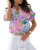 Azura Exchange Bluse mit V-Ausschnitt und abstraktem Blumendruck