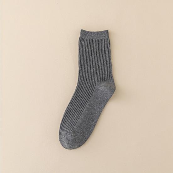 5 Pairs Men Dress Socks Polyester Cotton Breathable Crew Socks Ribbed Solid Color Socks for Casual And Professional Wear