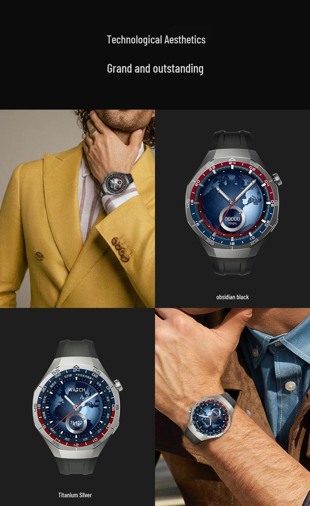 GT5PRO Herren Smartwatch Rundes Zifferblatt: Sport Bluetooth mit NFC & Langer Akkulaufzeit