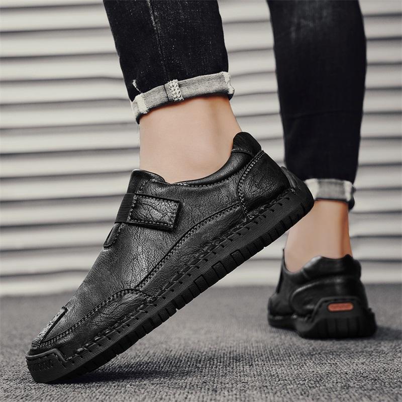Men's Plus Size Simple and Fashionable Low Cut Casual Sports Shoes Handmade Outdoor Casual Leather Shoes