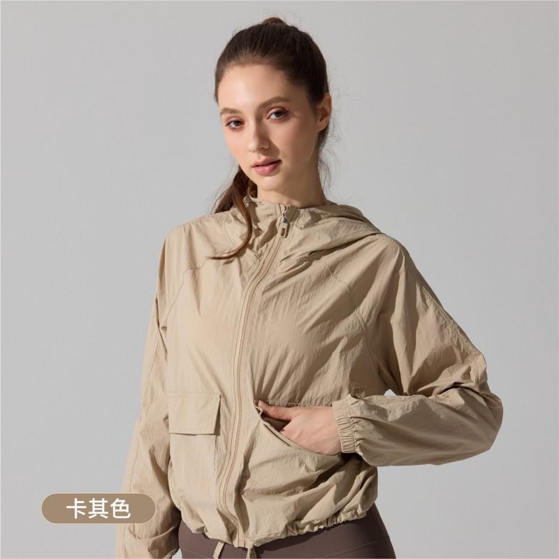 Womens Lightweight Windproof Waterproof Hooded Running Jacket UV Protection Quick Dry Sport Coat