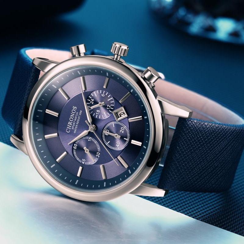 CHRONOS Markenuhr Herrenuhr Top Luxus Herrenuhr Auto Datum Sportuhren