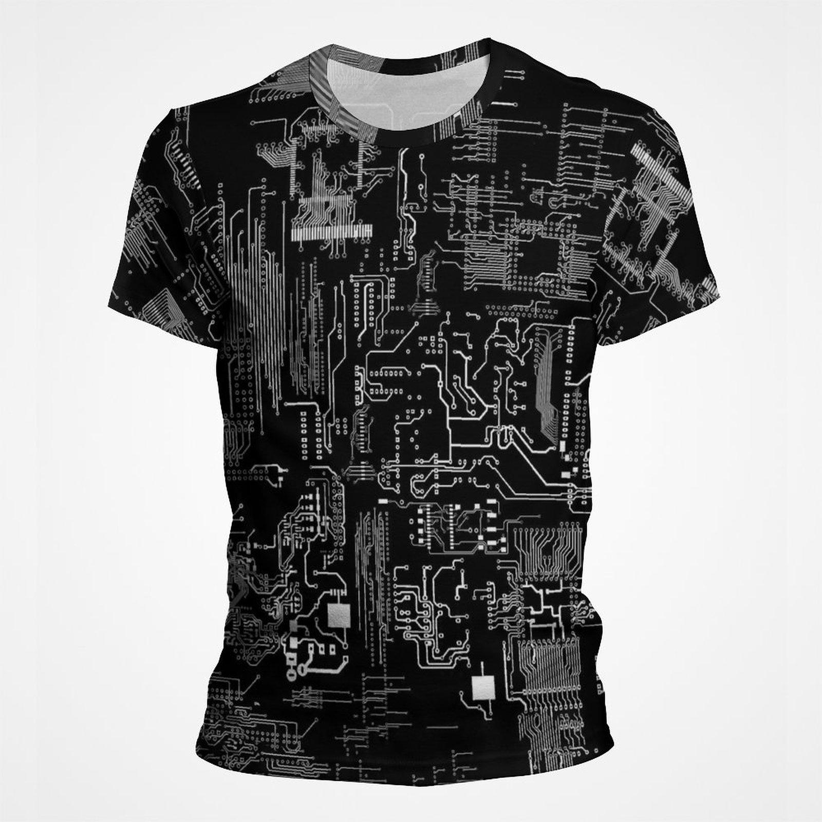 

3D Print Motherboard CPU Processor Line Circuit Board T Shirt for Men Full Print Graphic Men s Tee Shirts Hiphop Streetwear Tops S