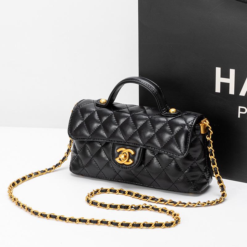 

Трендовая женская сумка кроссбоди в клетку аргайл - Модная, повседневная, универсальная квадратная наплечная сумка с замком чёрный