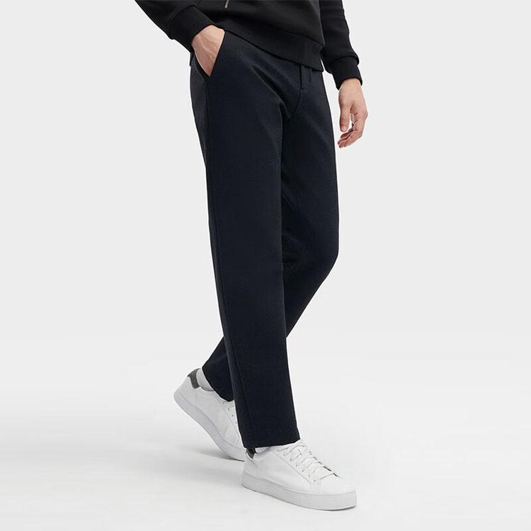 FILA Solid Color Mid Waist Straight Leg Fleece Casual Pants Men bottoms Starry-Gray F11M342606F-MG