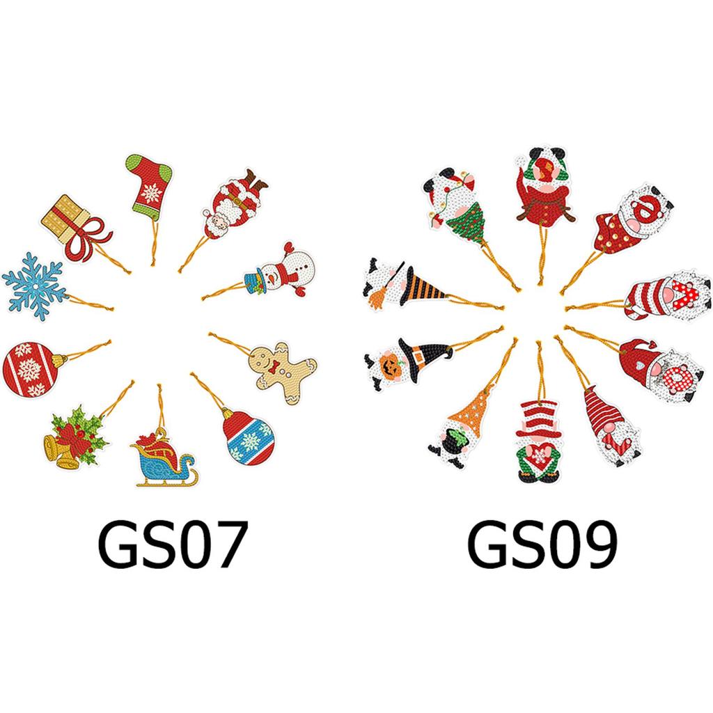 Merry Christmas Pendant DIY Diamond Mosaic Ornaments Christmas Tree Hanging Decoration Party Friends Gift Supplies