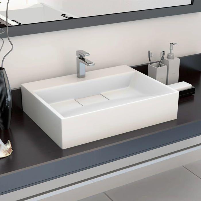 VidaXL Washbasin Hand Basin Countertop Sink Bowl To Mount Bathroom Interior Washroom Toilet Cabin Home 144063