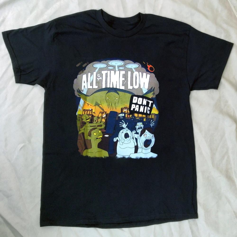 

Rare New Don t Panic All Time Low Shirt Gift For Fans Black S-5XL FF235 Unisex T-Shirt XL