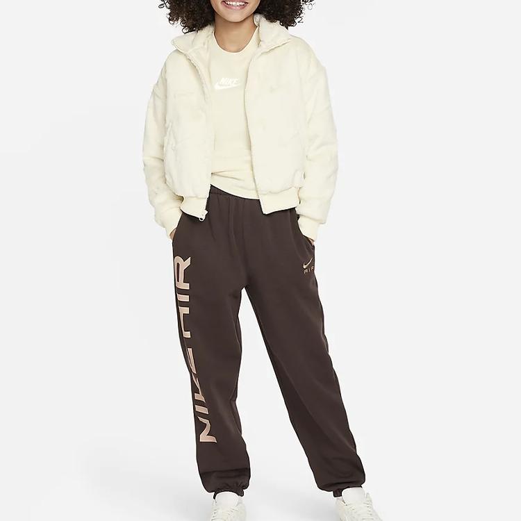 Nike Jacket Solid Color Stand Collar Zipper Casual Kids jackets Coconut-Milk FJ6154-113