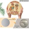 2D Flat 1pc, 8x8 In, Elderly Swimming Warning Aluminum Metal Sign - Vintage Swimming Pool Decor with Funny Elderly People Design, Rustic Iron Wall