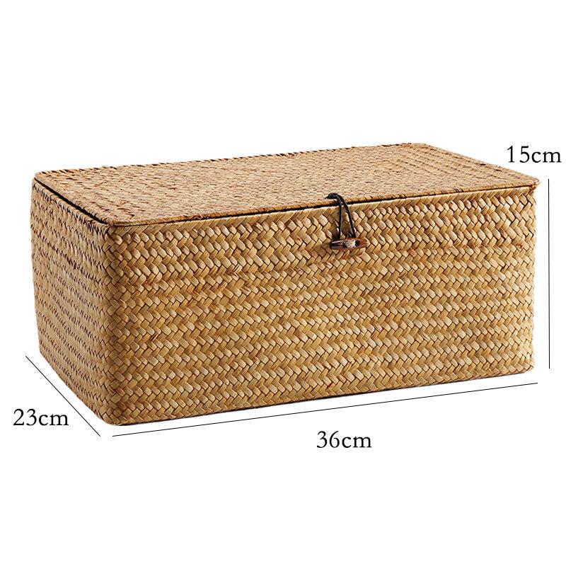 Woven Sea Vine & Bamboo Rectangle Snack Storage Basket