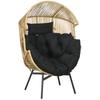 Rattan-Sessel, Stuhl für den Außenbereich, Gartenstuhl. PE-Rattan. 89 cm x 75 cm x 143 cm. Natürlich + Schwarz