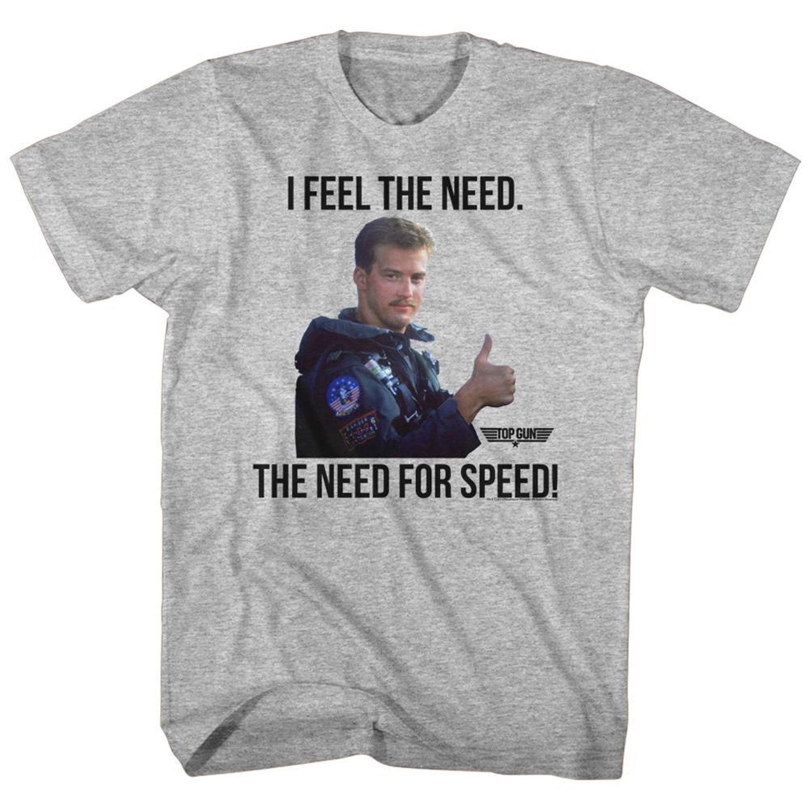 Top Gun Feel The Need Gray Heather Adult T-Shirt XL