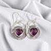 Amethyst Gemstone 925 Sterling Silver Jewelry Handmade Earrings 1.30" For Women EE-63-10