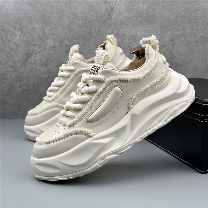 Sneakers Casual Men Designer Punk Board Shoes Fashion Microfiber Leather Canvas  Breathable Height Increased Flat Platform Shoes