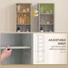 Tall Bathroom Storage Cabinet, 6-Tier Slim Bathroom Cabinet with Adjustable Shelf, 4 Soft-Close Doors, Dusty Blue