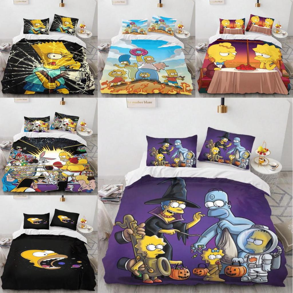 Anime Simpsons The 3d Print Duvet Cover Pillowcase Set Bedroom Gift Bedding