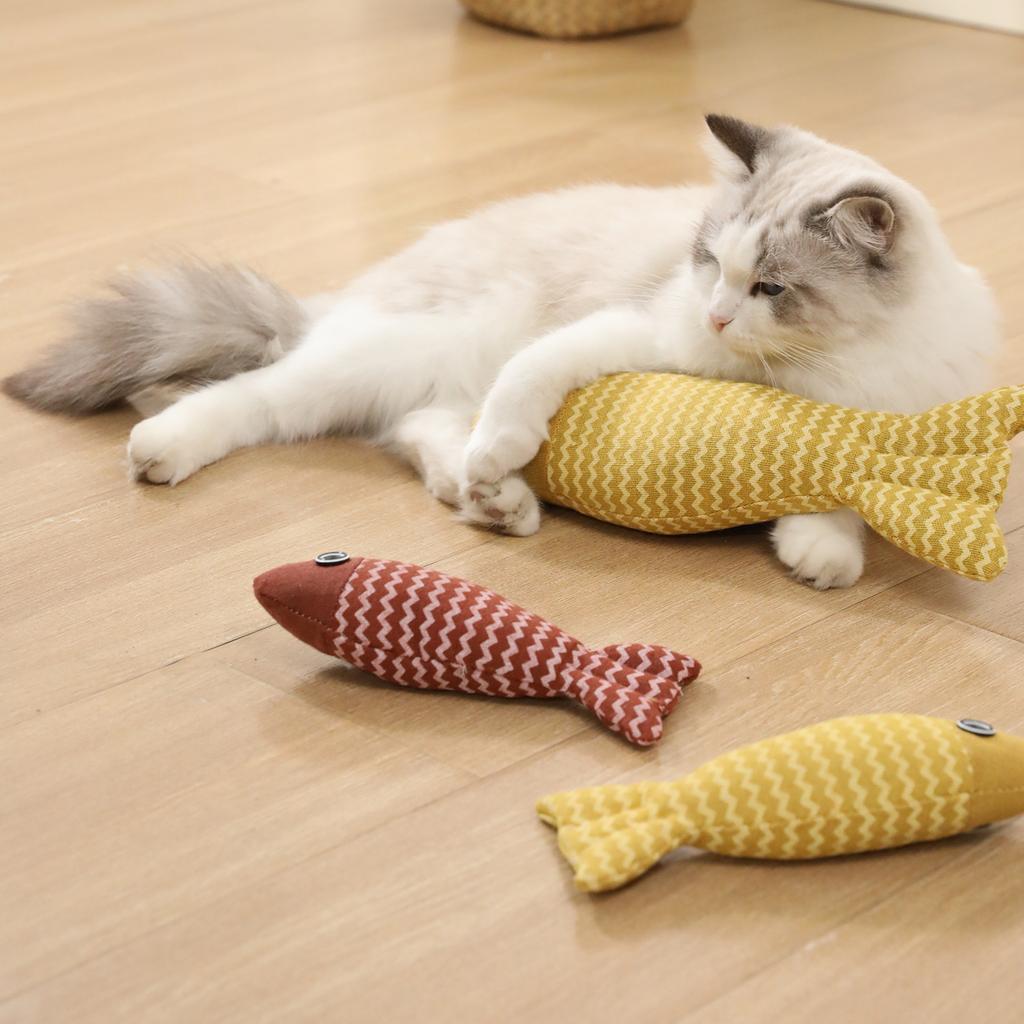 Cat Toys Self-Hi Boredom Catnip Simulation Fish Kitten Cat Teaser Cat Stick Kitten Grinding Teeth Pet Cat Cat Cat Supplies