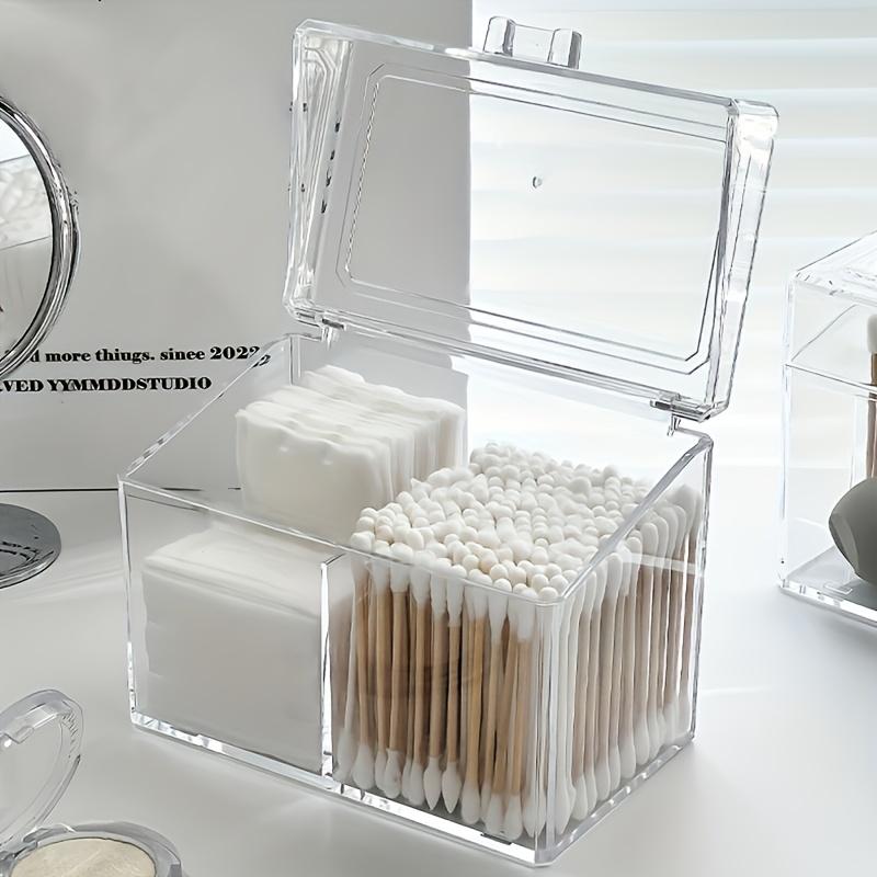 

3-Section Acrylic Tissue Box, Transparent Beauty Salon Organizer with Cover. Stylish & Practical for Desk. чистый