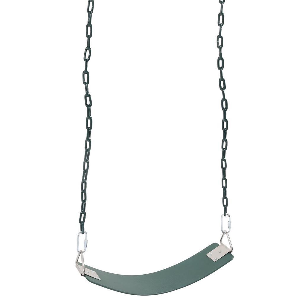 Venkovní houpačka z měkkého EVA materiálu s potaženými řetězy, tmavě zelená, snadná instalace, nosnost až 200 kg