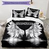 3PC Custom Name Angel Wings Bedding Set Duvet Cover Closure Includes 1 Duvet Cover & 2 Pillowcases for Bedroom