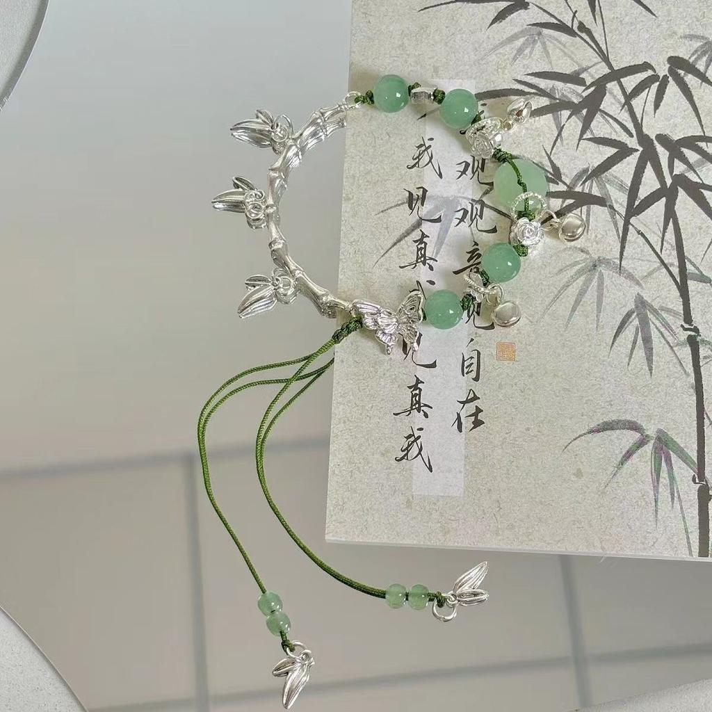 Exquisite Lotus Leaf Lotus Beaded Handwoven Rope Bracelet, Your Niche National Style Design High-end Jewelry