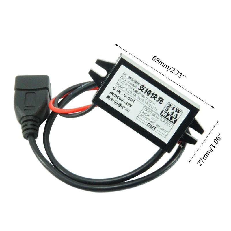 Universal for DC6V~32V to 5V~12V USB Switching Power Supply for Car Truck Dashboard Camera Hardwire Kit