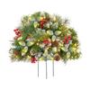 Lighted Artificial Christmas Urn Filler Battery Powered Pre-lit Xmas Pine Trees with LED Lights And Tripod Stake Holiday Planter Filler