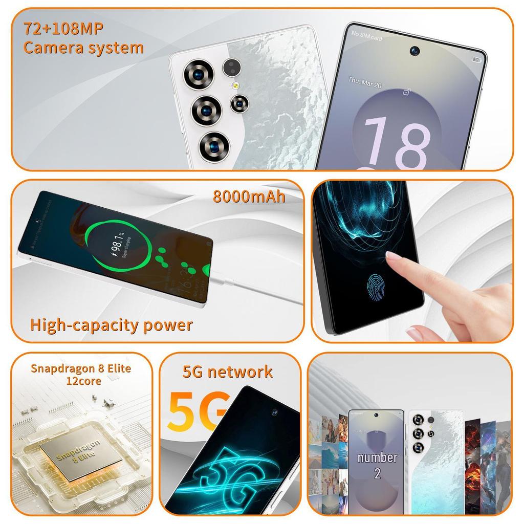 Cross-Border 7.3" S25 Ultra Android Smartphone 16GB+1TB