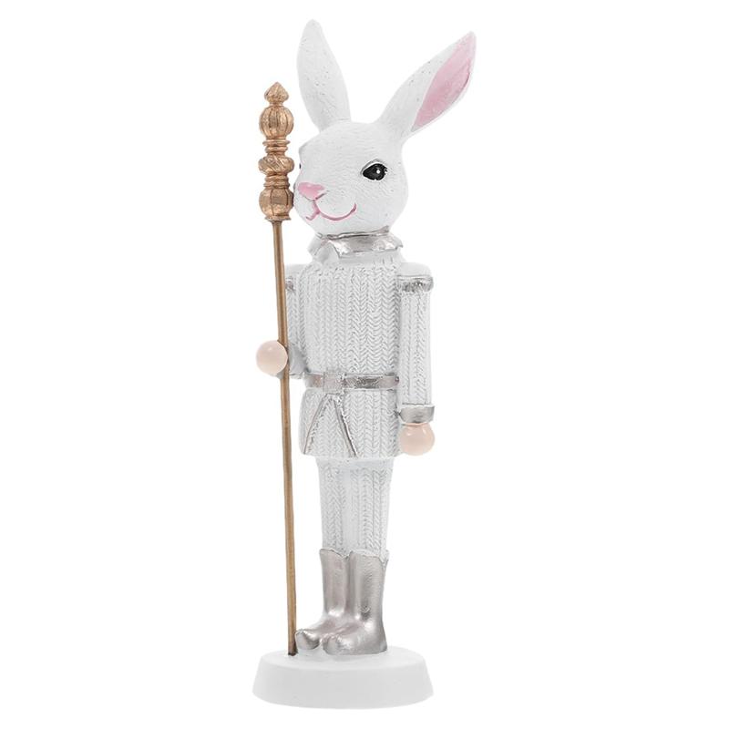 

AEE2-Easter Nutcracker Resin Sculpture Holiday Doll Home Desktop Decoration Cute Ornaments белый