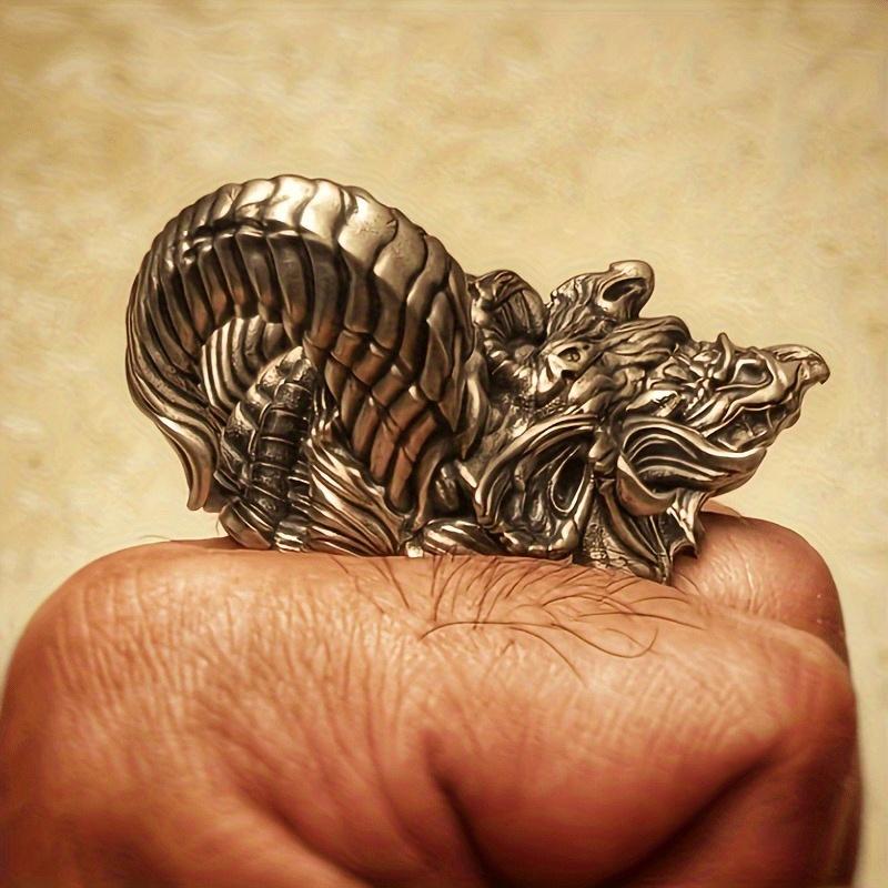Vintage Punk Stainless Steel Skull Rings For Men Gothic Punk Satan Demon Horror Skull Ring Hiphop Motorcycle Rock Biker Jewelry