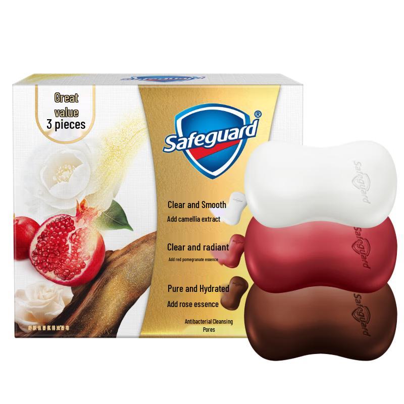 Safeguard Detox Bar Soap 3-Pack (Pomegranate, Camellia, Ebony Rose)