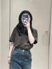 Nanyou 2026 Early Spring Retro Washed Distressed Digital Print Loose Short Sleeve Pullover