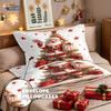 3pcs Santa Claus Printed Chipless Bedding Set Soft Dormitory Bedroom Multiple Sizes Machine Washable