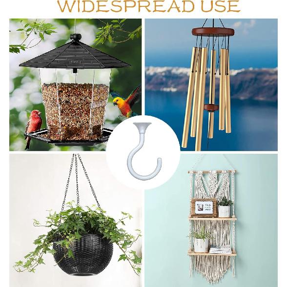 Ceiling Hook Large Swag Heavy Duty Hook with Hardware for Hanging Plants Ceiling Easy tallation Cavity Wall Dry Wall Indoor & Outdoor (2 Sets White)