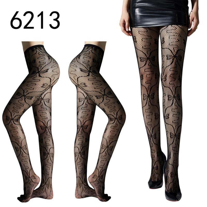 Women Lace Patterned Tights Fishnet Stockings Pantyhose Patterned Net Stockings Pantyhose for Raves Party Club Costumes