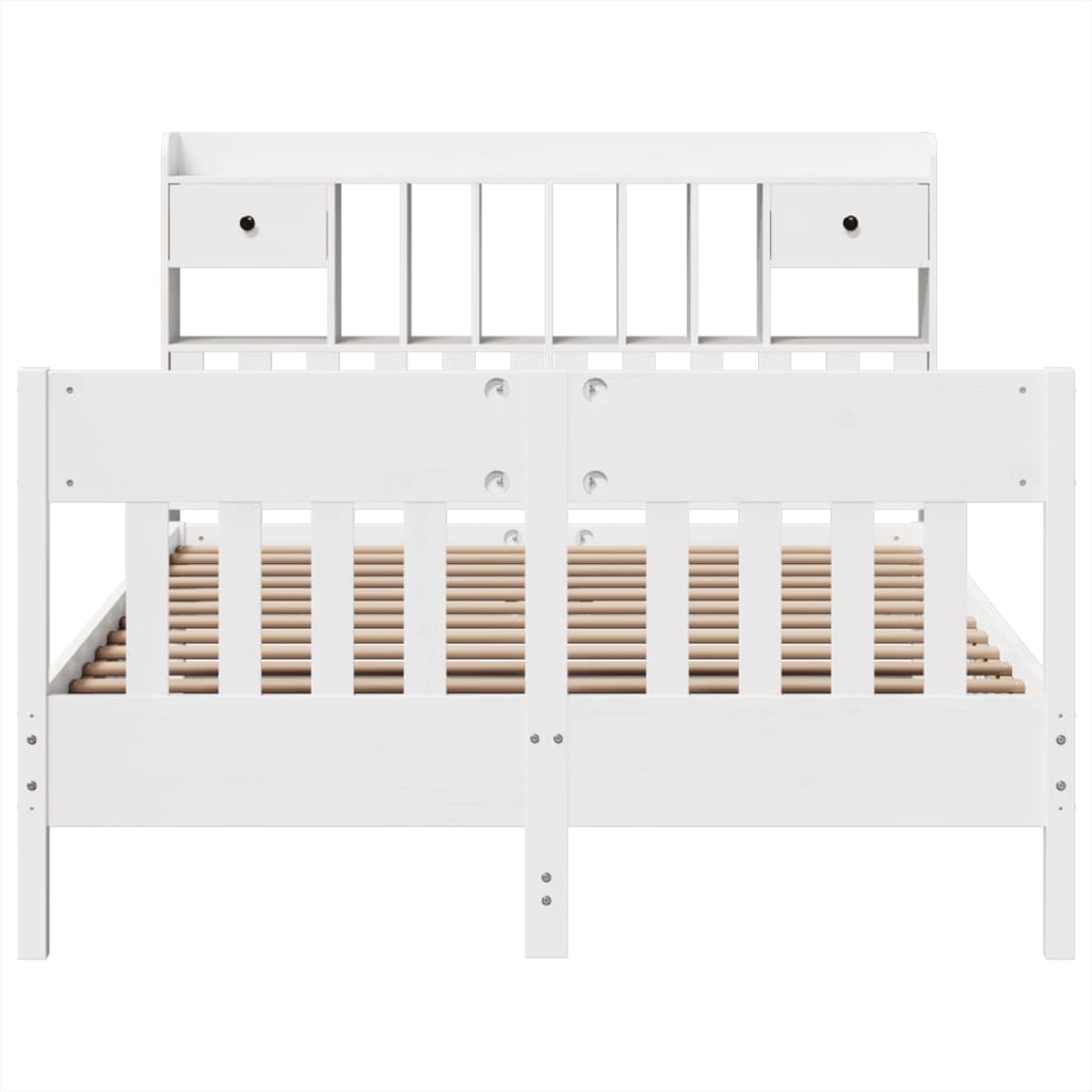 Solid Wood Bed Without Mattress White 140 X 190 Cm Pine Wood