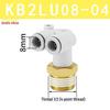 KB2LU Male Thread Three-Way Double Tube Elbow Pneumatic Connector (KQ2LU04-01S/06-02/08-03/10-04)