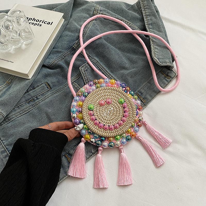 

Casual personalized bag women s 2024 new fashionable and beautiful messenger bag women s spring shoulder beach bag рожевий