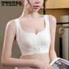 Tunn BH Dam Sömlös BH i Stor Storlek Helkupa BH Bröstindragning Anti-häng BH Push Up BH