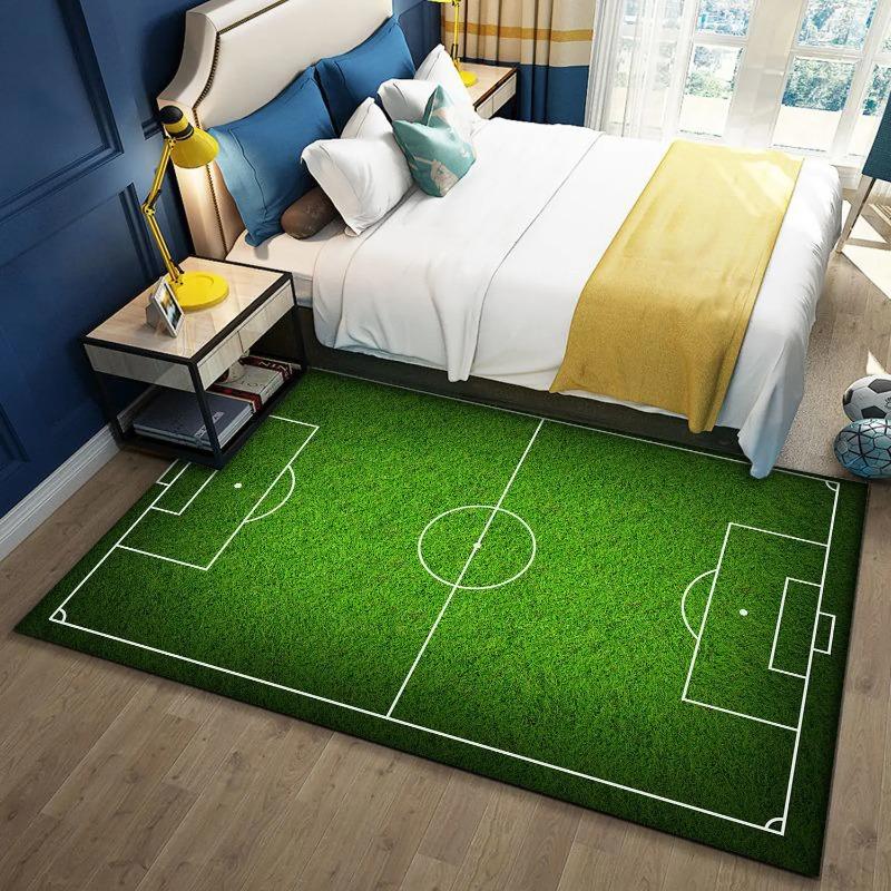 Football Field Carpet for Living Room Children's Play Anti-slip Large Area Rugs Home DecorBedroom Bedside Foot Pad Bath Doormat