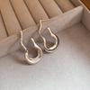 Red Bow Coin Purse Earrings: Silver Needle Retro Snake Lock Studs, New Year High-End Ear Jewelry.
