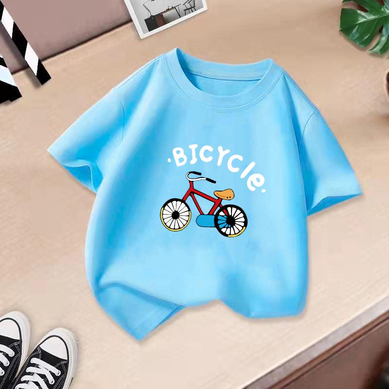 Kinder T-Shirt Rundhals Kurzarm T-Shirt Kinder 100% Baumwolle Kleidung 2-13J Auto bedrucktes T-Shirt