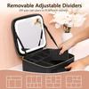 Travel Makeup Bag with LED Lighted Make up Case with Mirror 3 Color Setting Cosmetic Makeup Box Organizer Vanity Case for Women Beauty Tools