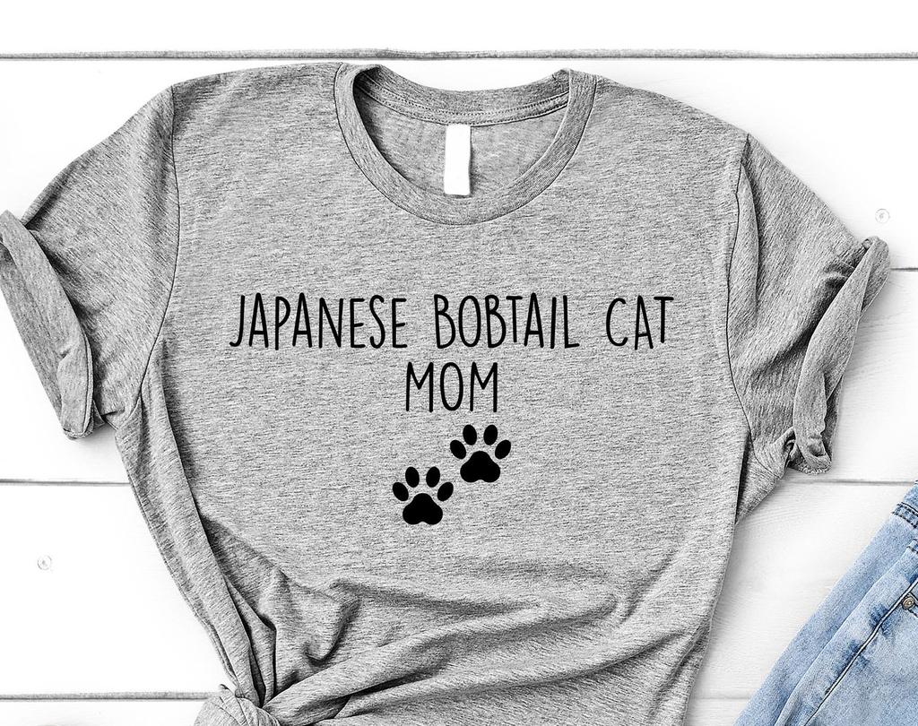 Japanese Bobtail Cat T-Shirt, Japanese Bobtail Cat Mom Shirt, Cat Lover Gift Womens - 2794