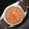 VINTAGE SEIKO 5 AUTOMATIC 6309A JAPAN MENS REFURBISHED ORANGE WATCH a442510-1