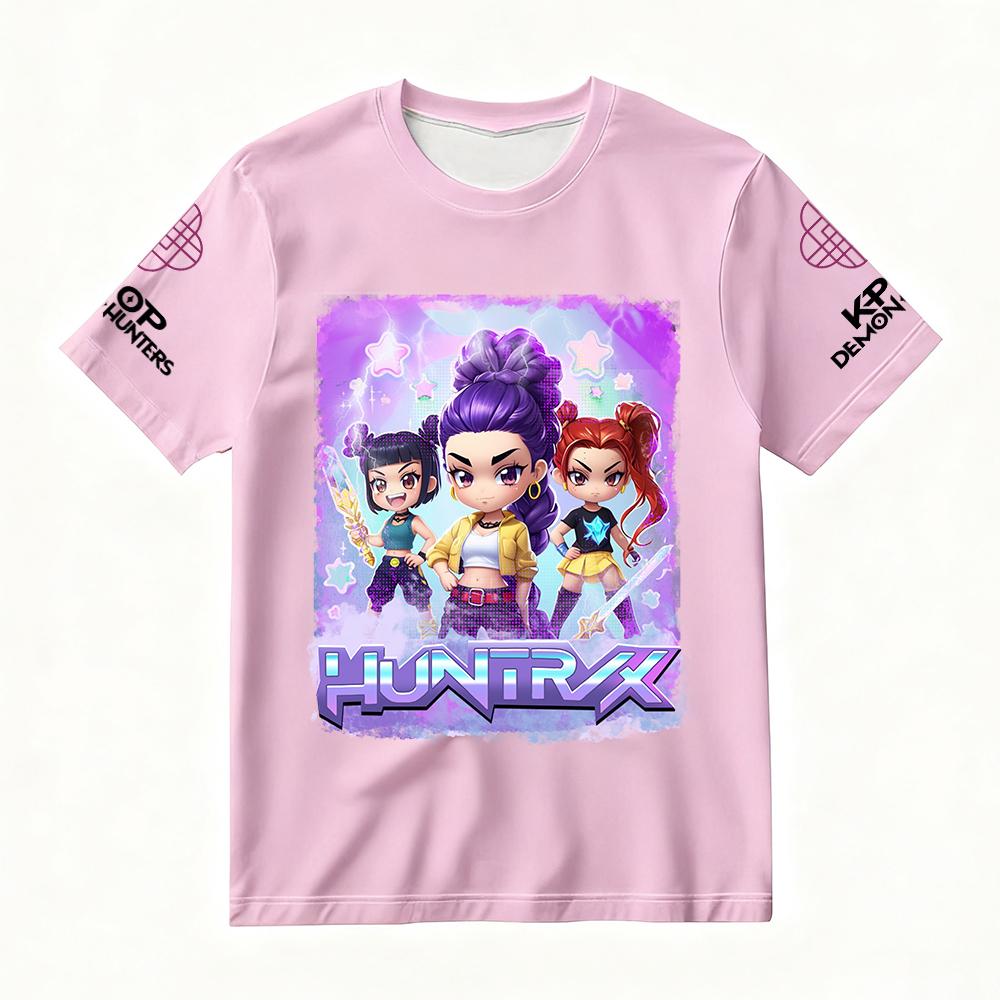 Women's KPop Demon Hunters Graphic T-Shirt Summer Fashion Streetwear with Cartoon Characters Print for Casual & Trendy Outfits